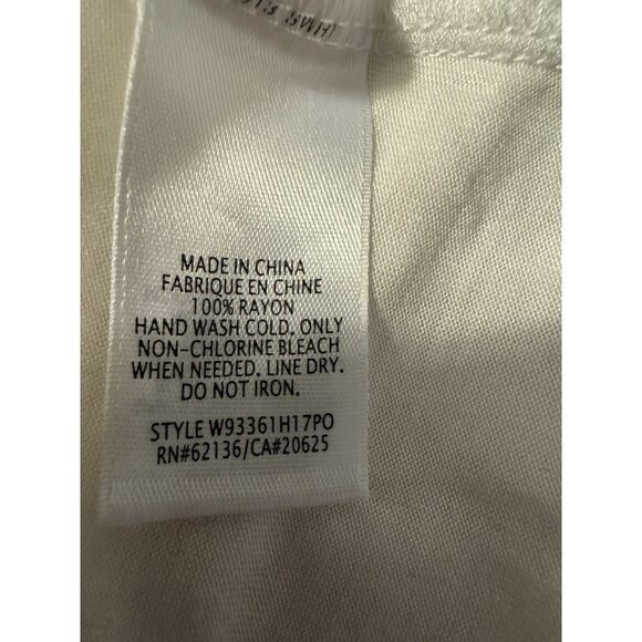 Guess LA Tank Top L Large White Black Silver Trim Ruffle Racerback NEW NWT - Picture 12 of 13